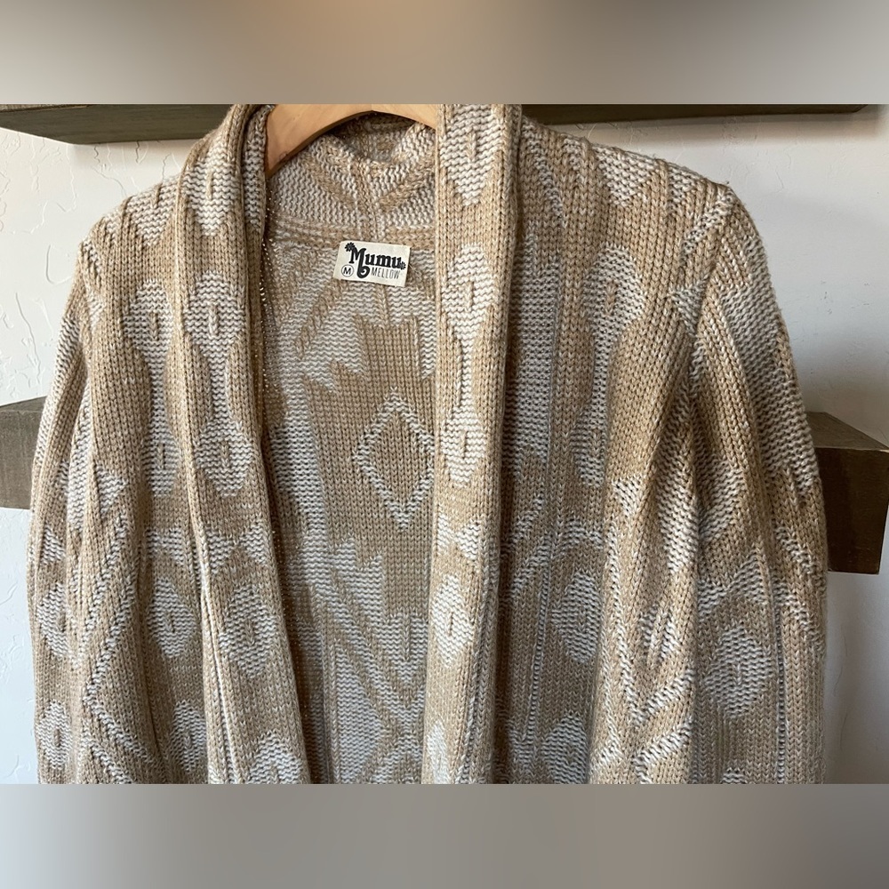 Mumu| Aztec Boho Print, Open Front Knit Cardiganl… - image 4